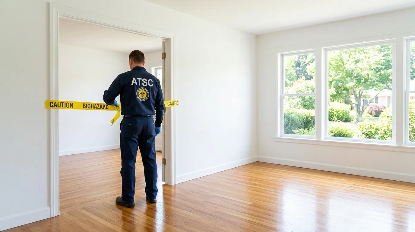 Certified biohazard cleanup crew performing Trauma Scene Cleanup in Edison